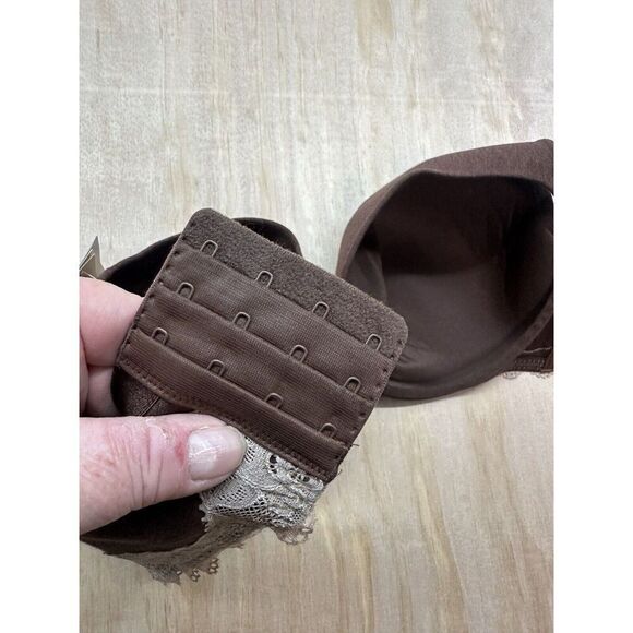 Cacique 46D Cotton Lace-trim Full Coverage Bra Brown New! Underwire - Picture 6 of 7